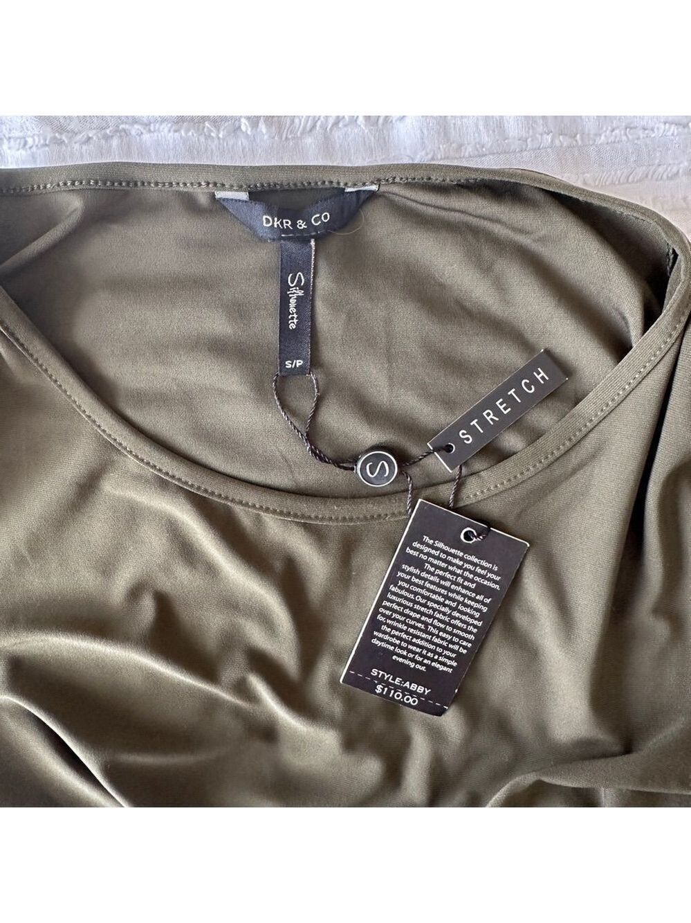 Women's DKR & Co Green Short Sleeve Tie-Front Top Size S New - Picture 4 of 8